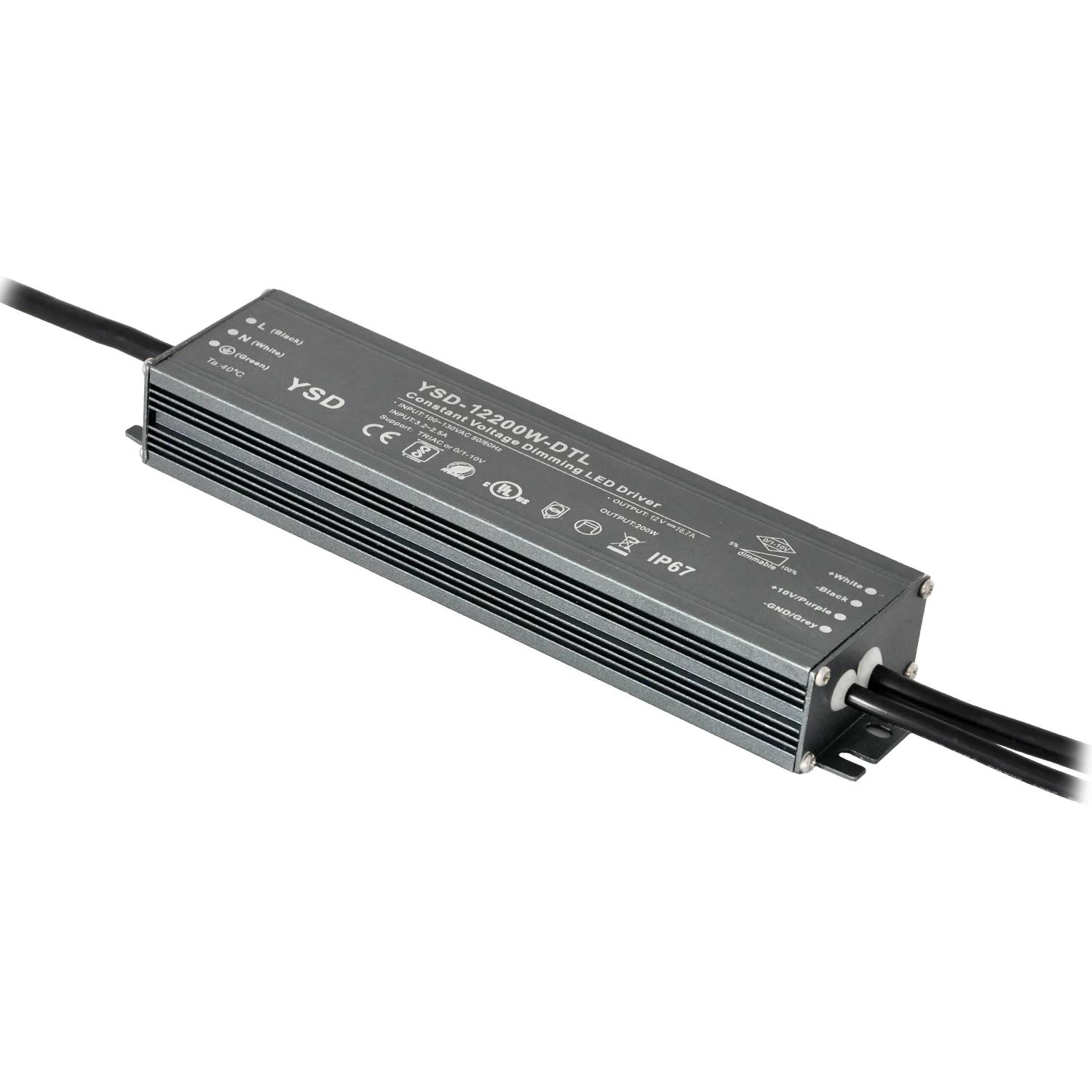 YSD-12200-TL / YSD-24200-TL 200W Wasserdichtes 2-in-1-Dimmbares LED-Netzteil