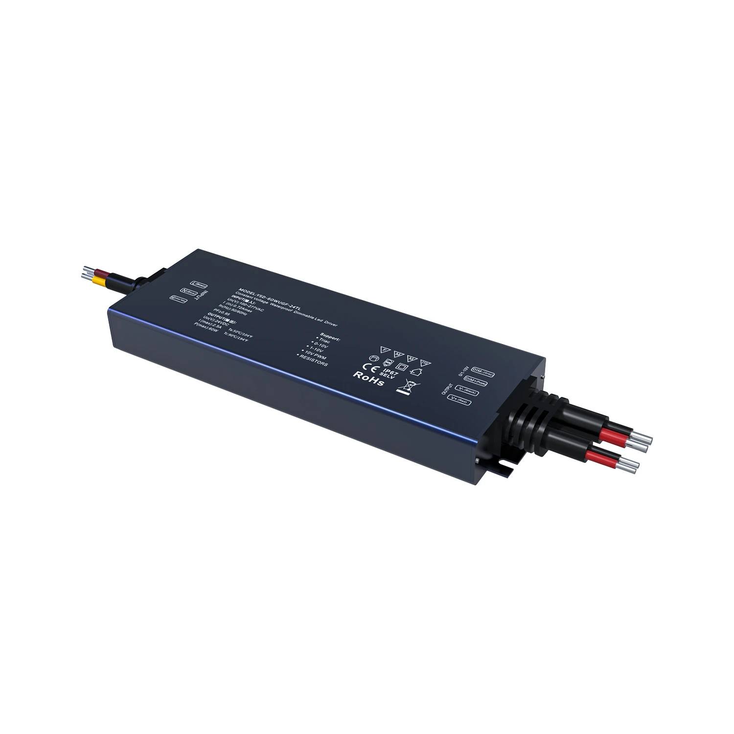 YSD-60WUGF-12TL / YSD-60WUGF-24TL 60W IP67 5-in-1 dimmbares LED-Netzteil