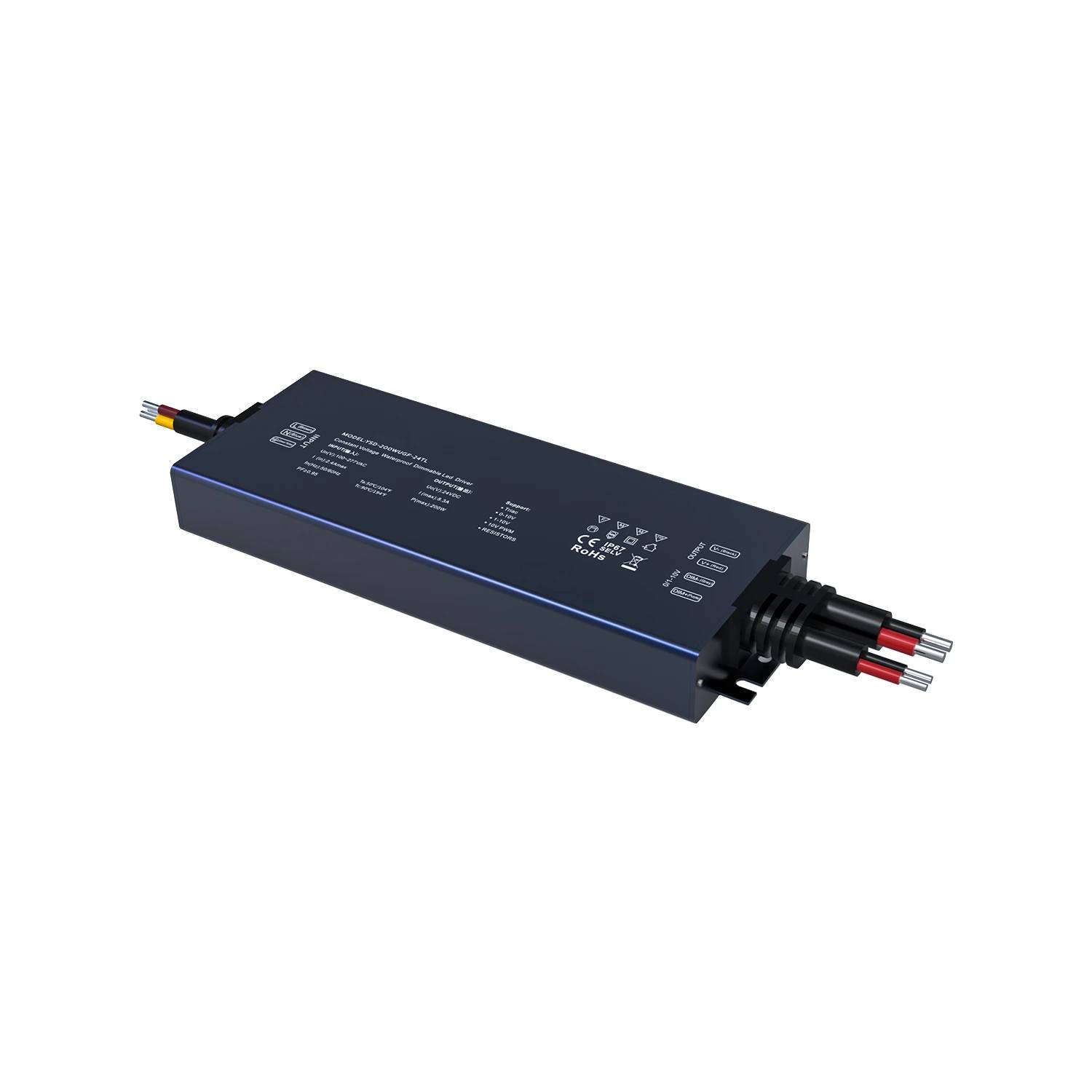 YSD-200WUGF-12TL/YSD-200WUGF-24TL 200W IP67 5-in-1 Slim Dimmbares LED-Netzteil
