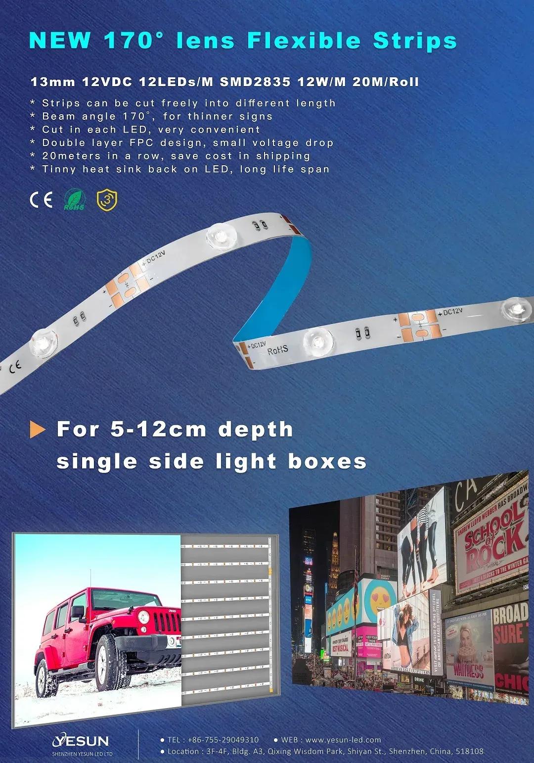 Diffuse led strip with 170° lens - 20m per roll