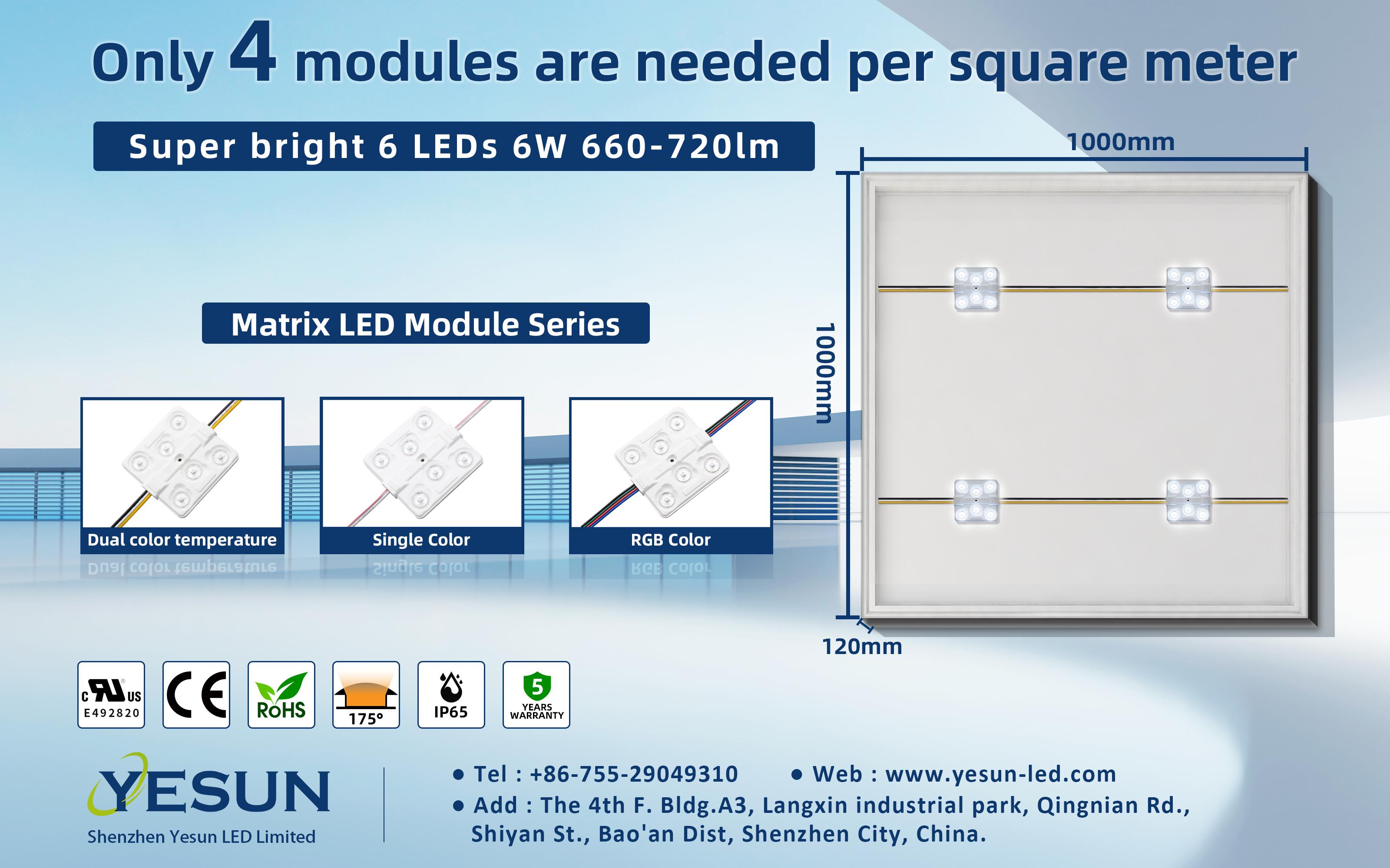 Super bright 6-LED Matrix LED Module