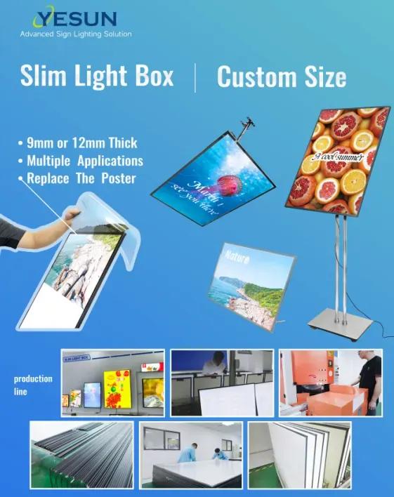 Ultra Slim 9mm & 12mm Menu light box, multiple accessories for option