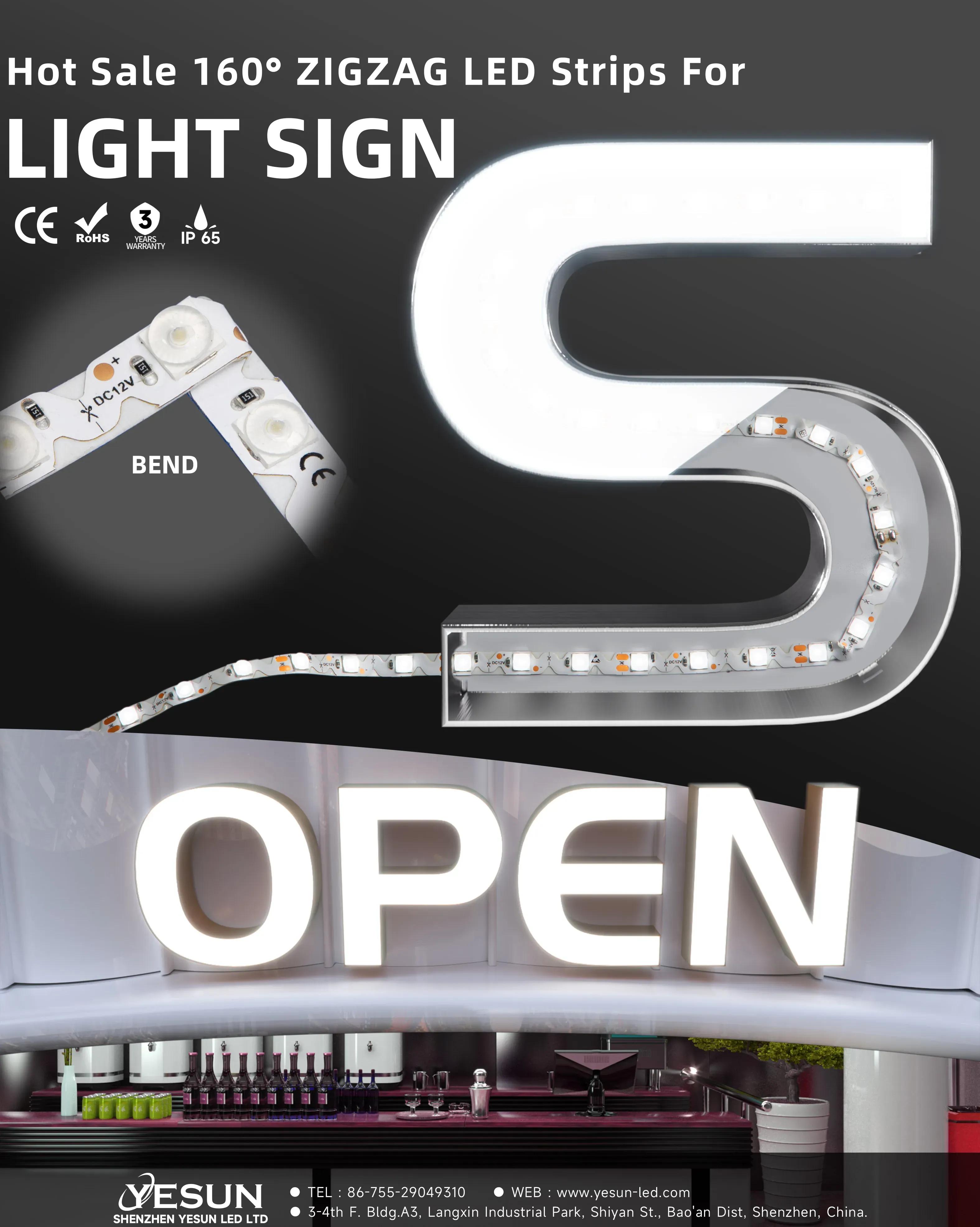 Zig-zag waterproof LED Strip with 160° lens, Super uniform lighting