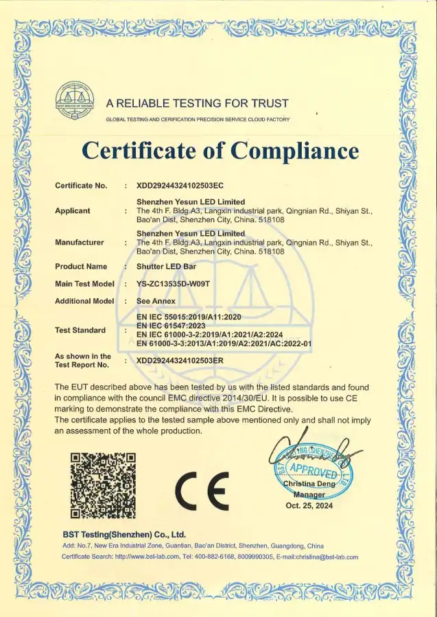 CE EMF certificate
