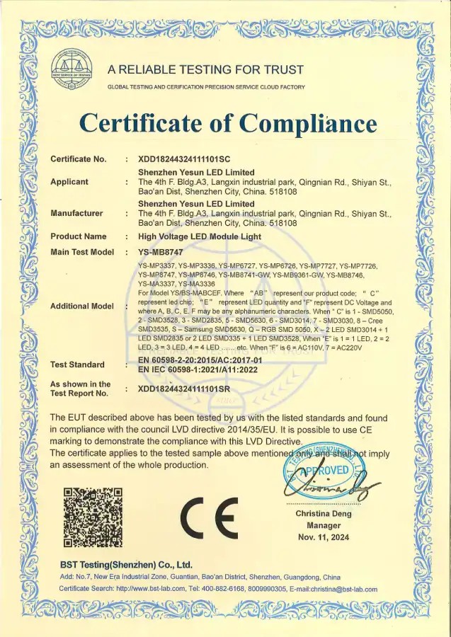 CE LVD certificate