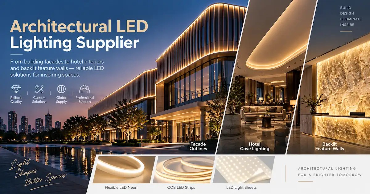 Architectural LED Lighting Supplier for Facade Outlines, Hotel Cove Lighting, and Backlit Feature Walls