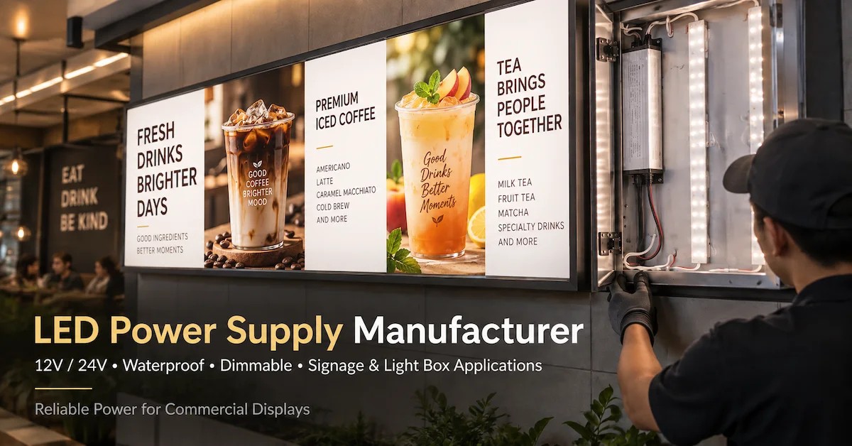 LED Power Supply Manufacturer: How Signage Buyers Compare 12V/24V, IP Ratings, and Dimming LED Power Supply Manufacturer: How Signage Buyers Compare 12V/24V, IP Ratings, and Dimming